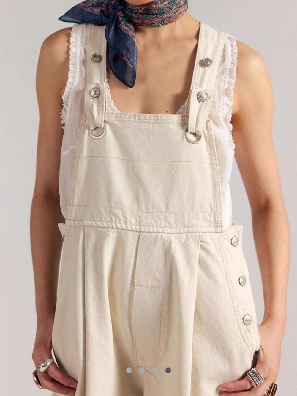We The Free Rambler Overalls in Cream Size L NWT - Picture 4 of 15
